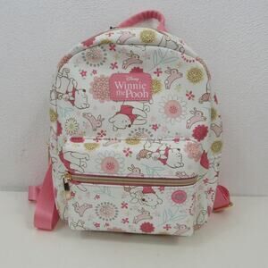 NWT Bioworld Disney Winnie the Pooh Mini Backpack – Pink Floral Pattern White